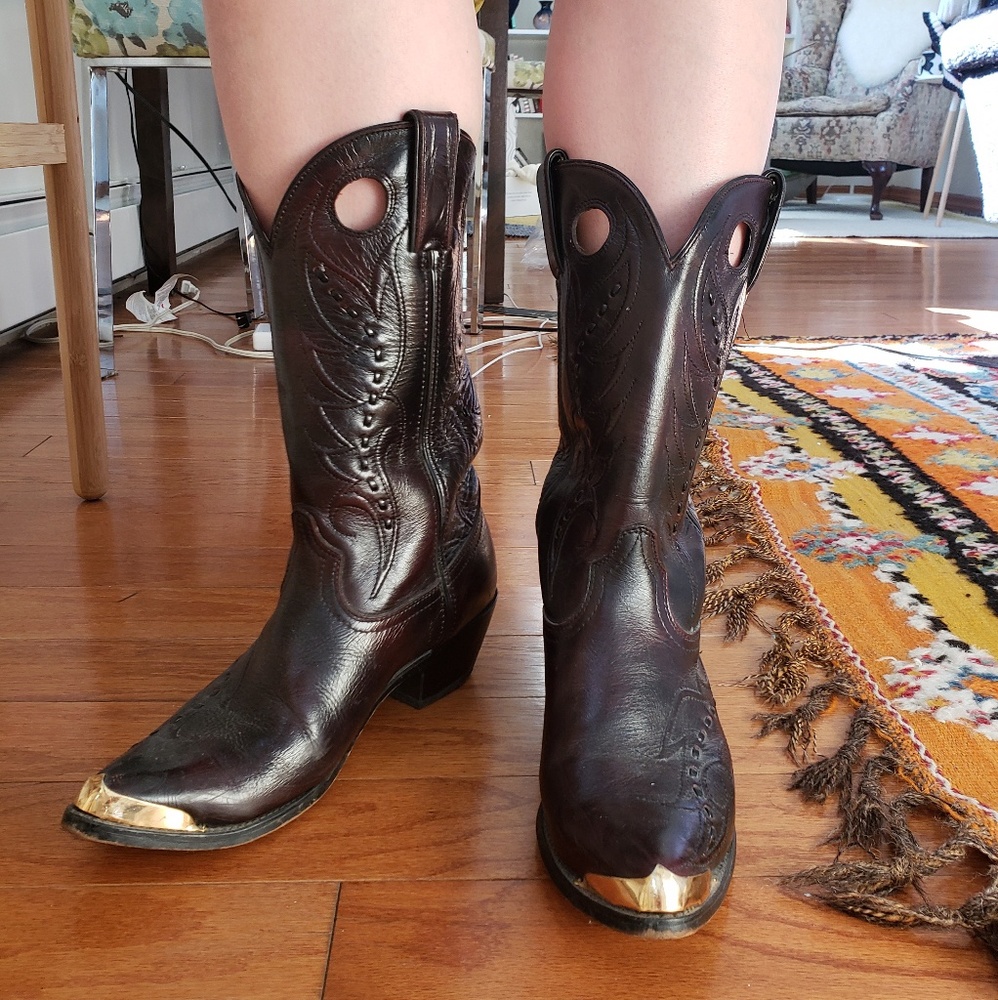 Womens Durango Blackened Red Cowboy Boots sz 8
